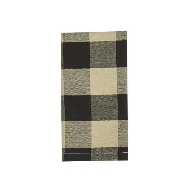 Napkin Wicklow Check Black Ivory