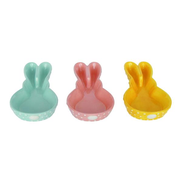 Dolomite Treat Dish Hobnail Bunny Assorted
