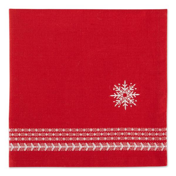 Napkin Embrdrd Snowflake