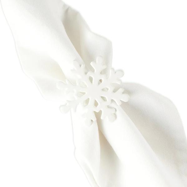 Napkin Ring White Snowflake