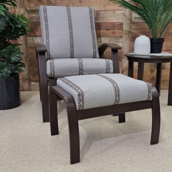 Belle Isle Cushion Ottoman - Guru Walnut