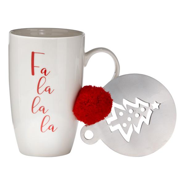 Mug and Stencil Set Fa La La