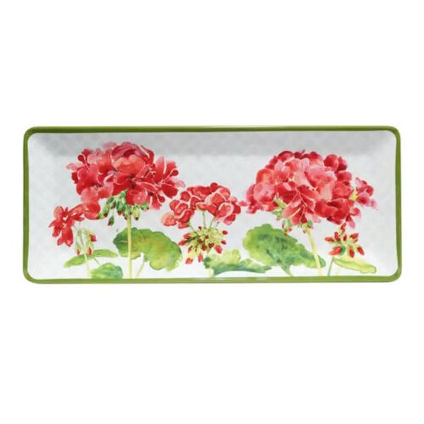 Platter Rectangle Geraniums - 19in x 8in