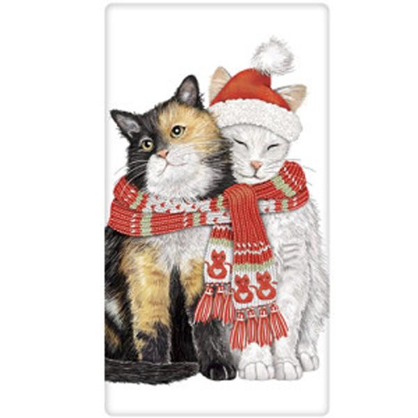 Towel Cats In Scarf