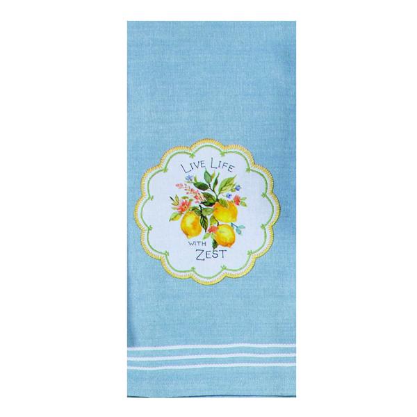 Towel Live Life With Zest Blue