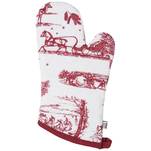 Oven Mitt Winter Toile