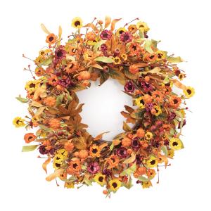 Wreath Mixed Pod, Pumpkin, and Floral - 26in