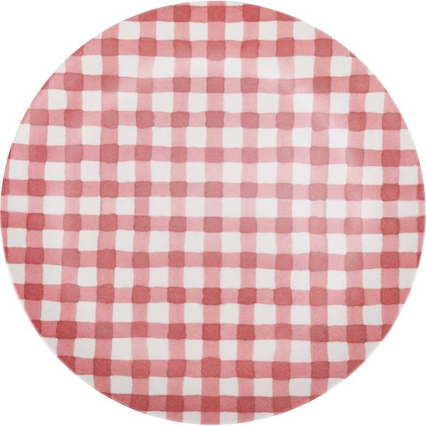 Plate Dinner Melamine Red Gingham - 11in