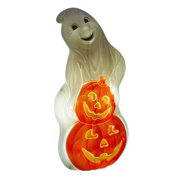 Blow Mold Ghost with Pumpkin - 31in