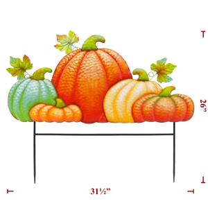 Stake Pumpkin Group of 5 Mix 