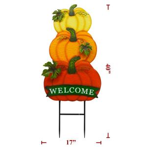 Stake Pumpkin Stack of 3 Welcome