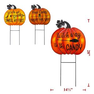 Stake Pumpkin with Saying - Assorted