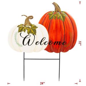 Stake Pumpkin Pair Welcome