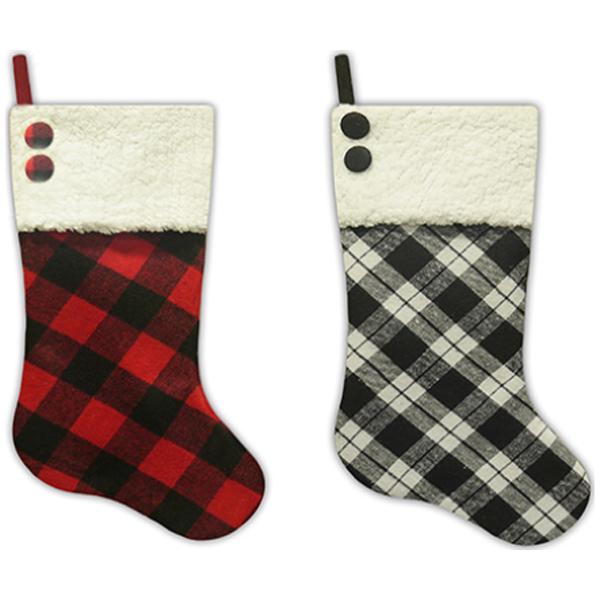 Buffalo Plaid Stocking Assorted - 20.5in
