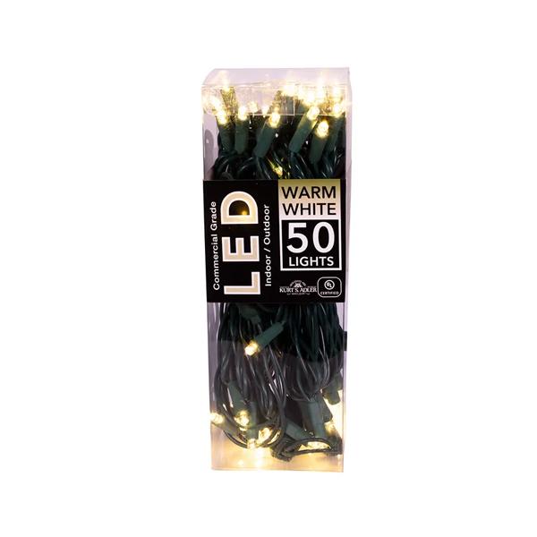 LED String White Wire 5mm 50 Lights - Wrm