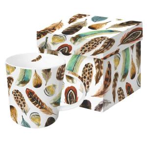 Aquarell Feather China Mug and Box 