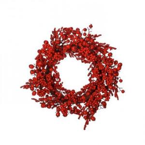 Mixed Berry Red Waterproof Wreath - 24in