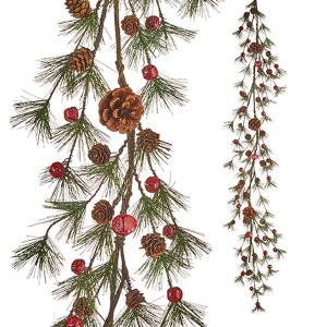 Ice Pine And Bell Garland - 5ft