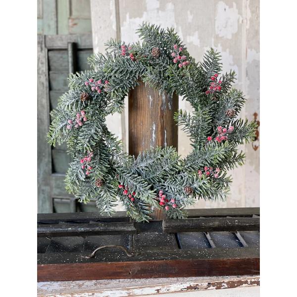 Winter Jewel Hemlock Wreath - 22in