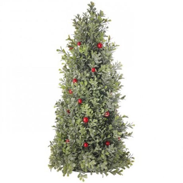Boxwood Cone Tree With Berry - 18in