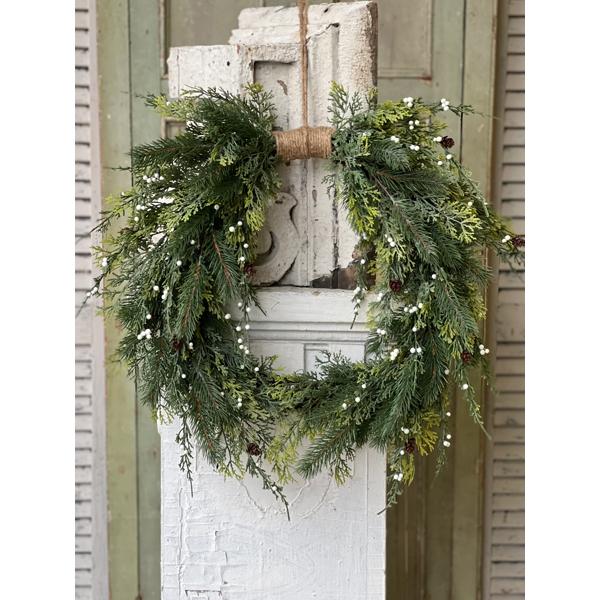 Starry Night Cedar Wreath - 24in