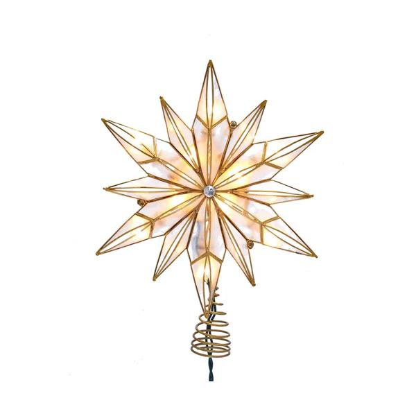 Tree Topper Star Capiz Center Gem 10 Lights
