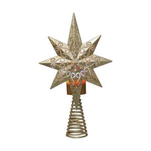 Tree Topper Star 8 Point Gold - 13.5in