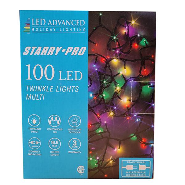 LED Starry Twinkle 3mm 100 Lights - Multi