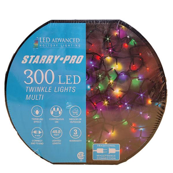 LED Starry Twinkle 3mm 300 Lights - Multi