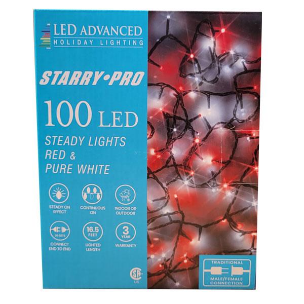 LED Starry Micro 3mm 100 Lights - Red, Pure White