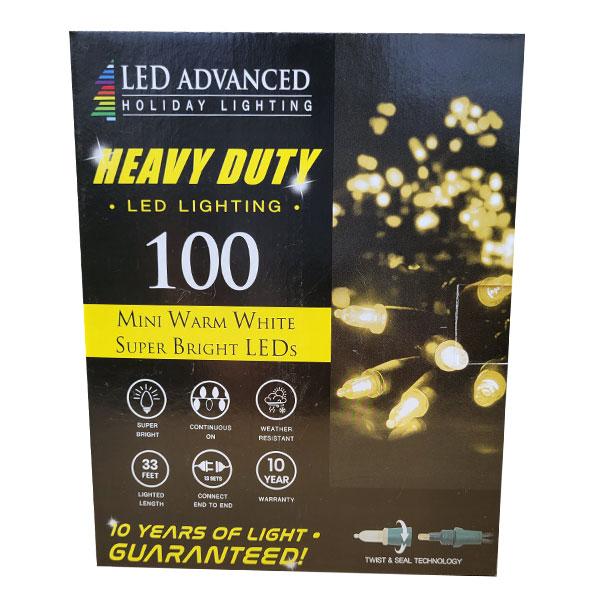 LED Heavy Duty Italian Mini 100 Lights - Warm White