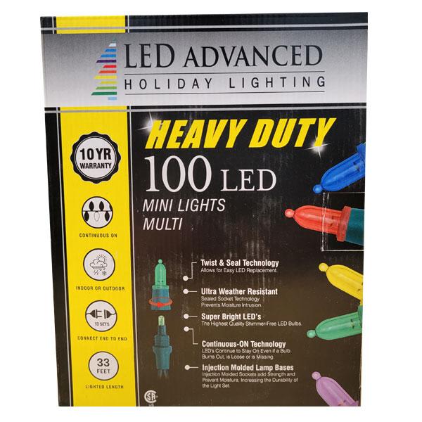 LED Heavy Duty Italian Mini 100 Lights - Multi