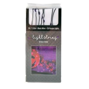 LED Micro Battery-Operated 30 Lights - Purple 5ft