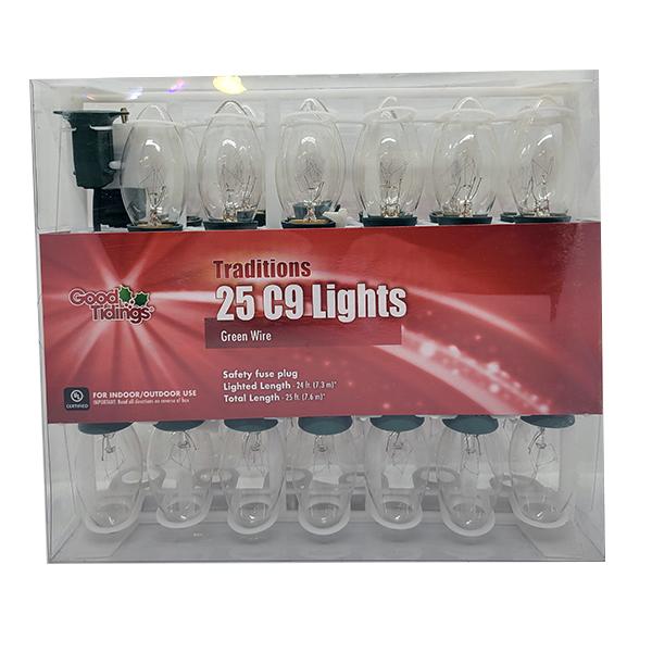 C9 String 25 Lights - Clear