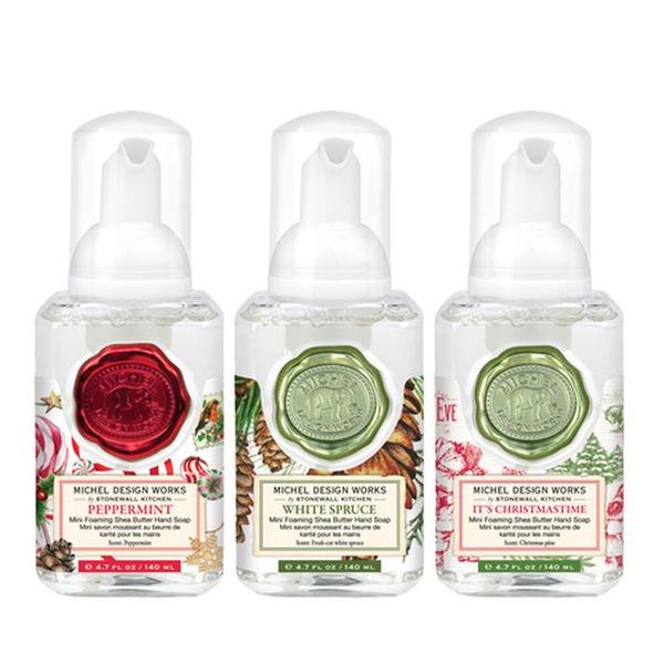 Michel Design Works Peppermint, White Spruce, It's Christmas Time Mini Handsoap Set