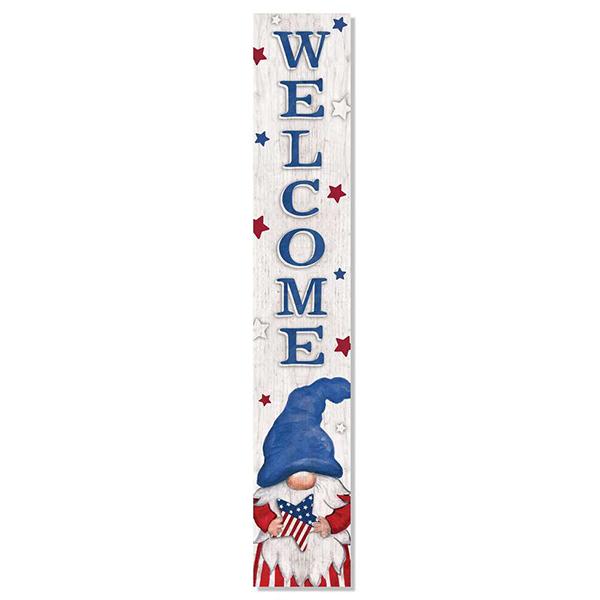 My Word! Porch Board - Welcome Red/White/ Blue Gnome