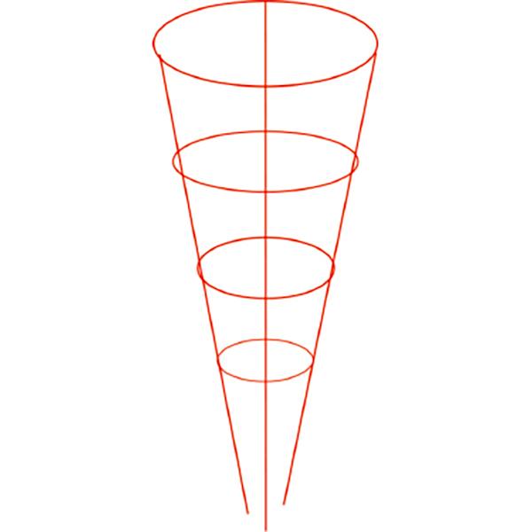Tomato Cage 42in 4-Ring - Red
