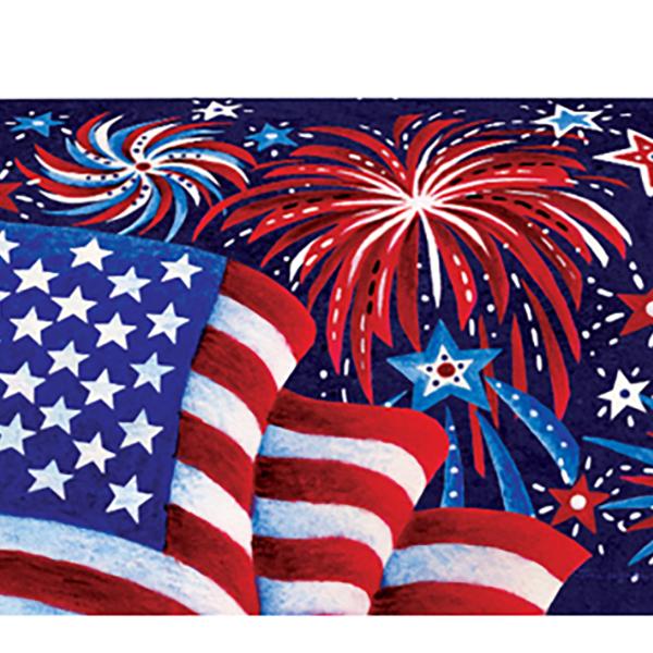 Red, White, And Blue Fireworks And American Flag Mailbox Cover
