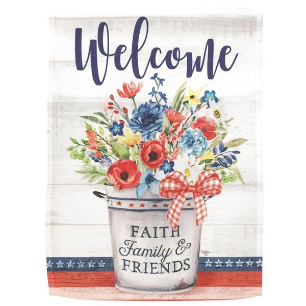 Welcome Patriotic Jar Mini Flag