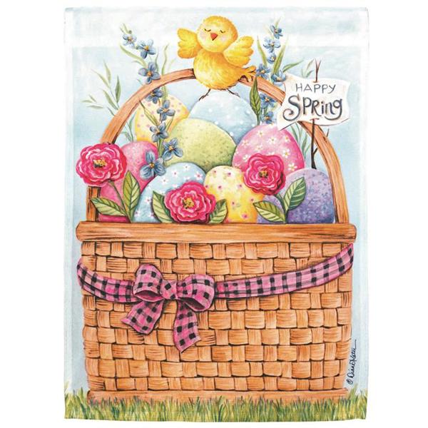    Happy Spring Basket Mini Flag