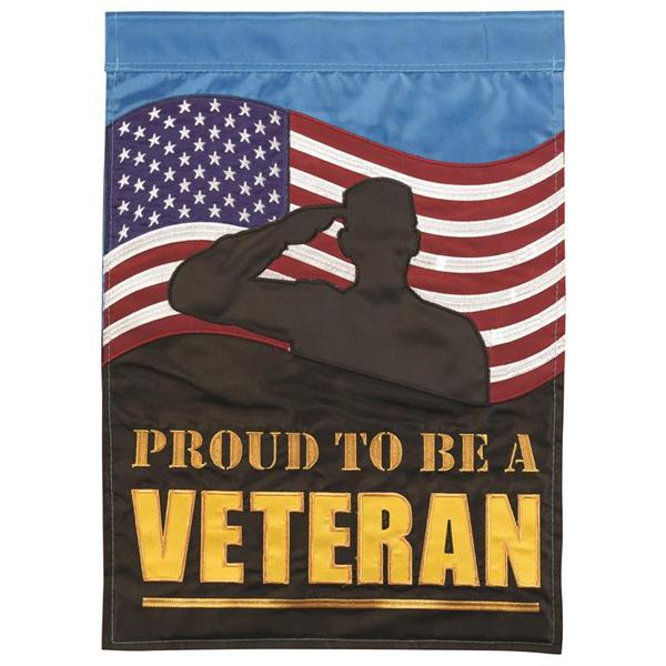 Service - Proud Be Veteran Applique Mini Flag
