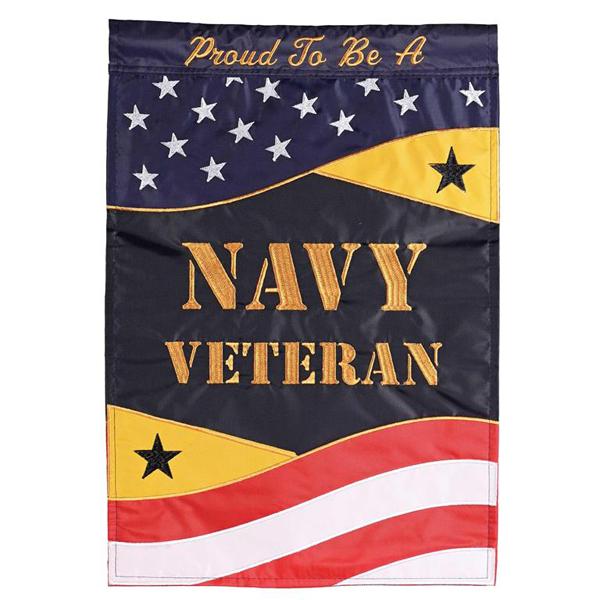 Service - Navy Veteran Applique Mini Flag