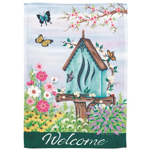 Welcome Butterfly House Mini Flag