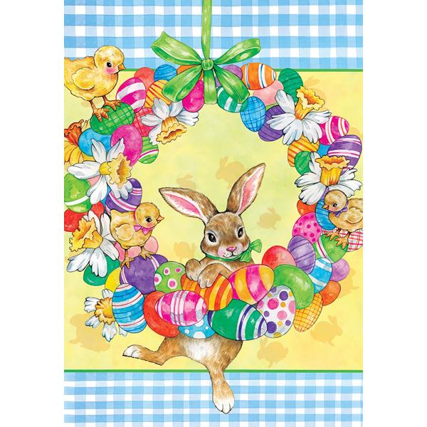    Bunny Wreath Flag