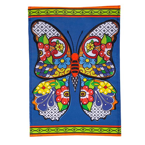 Talavera Butterfly Mini Flag