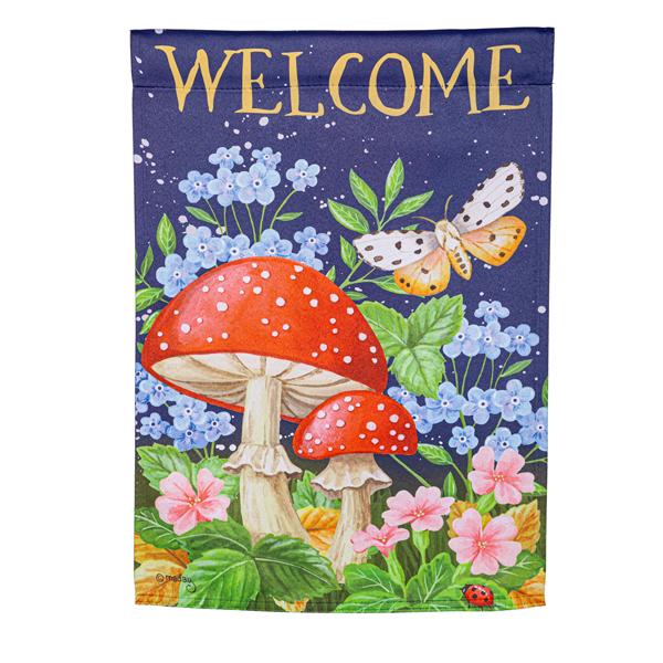 Welcome Mushroom Mini Flag