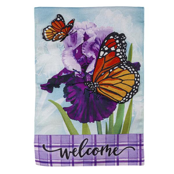 Iris Butterflies Mini Flag