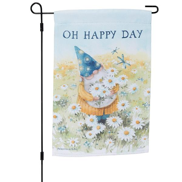 Oh Happy Day Gnome Mini Flag