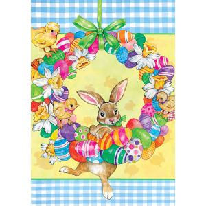    Bunny Wreath Flag