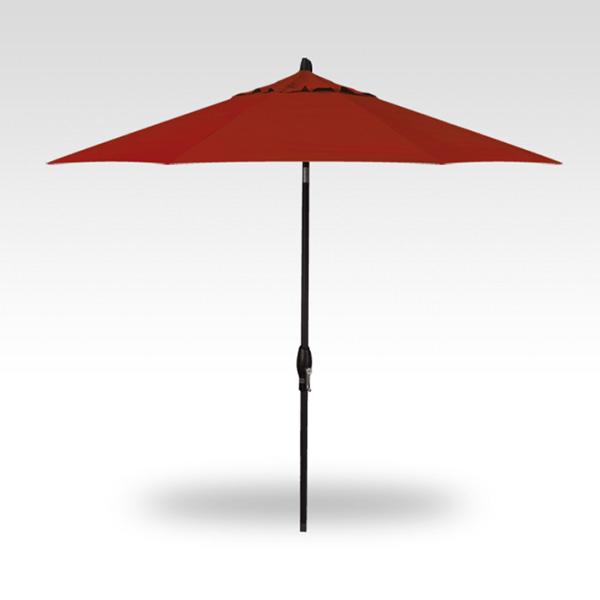 Treasure Garden Umbrella - 9 ft, Jockey Red, Black Pole, Auto